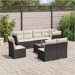 vidaXL 9 Piece Sofa Set in Black/White/Cream