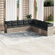 vidaXL Poly Rattan Sofa Set in Gray