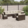 vidaXL 11 Piece Steel Sofa Set in White/Brown/Cream