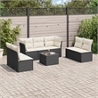 vidaXL 8 Piece Steel Sofa Set in Black/White/Cream