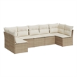 vidaXL 7 Piece Sofa Set in White/Cream/Beige