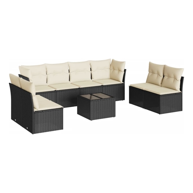 vidaXL 9 Piece Sofa Set in Black/White/Cream