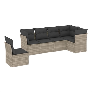 vidaXL Steel Sofa Set in Gray