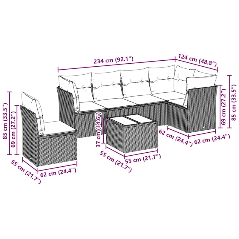 vidaXL Small Sofa Set in Gray