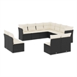vidaXL 11 Piece Steel Sofa Set in Black