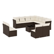 vidaXL 12 Piece Sofa Set in White/Brown/Cream