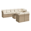vidaXL 9 Piece Steel Sofa Set in White/Cream/Beige