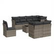 vidaXL Poly Rattan Sofa Set in Gray