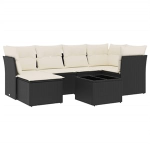 vidaXL 7 Piece Sofa Set in Black/White/Cream