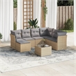 vidaXL 8 Piece Poly Rattan Small Sofa Set in Gray/Beige