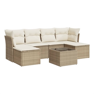 vidaXL 7 Piece Sofa Set in Beige
