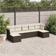 vidaXL 7 Piece Sofa Set in White/Brown/Cream