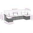 vidaXL 7 Piece Sofa Set in White/Brown/Cream