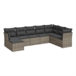 vidaXL 8 Piece Poly Rattan Large Sofa Set in Gray