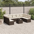 vidaXL 10 Piece Steel Sofa Set in Brown