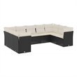vidaXL 9 Piece Sofa Set in Black/White/Cream