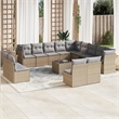 vidaXL 14 Piece Steel Sofa Set in Gray/Beige