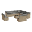 vidaXL 14 Piece Steel Sofa Set in Gray/Beige