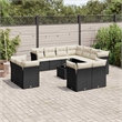 vidaXL 12 Piece Steel Large Sofa Set in Black