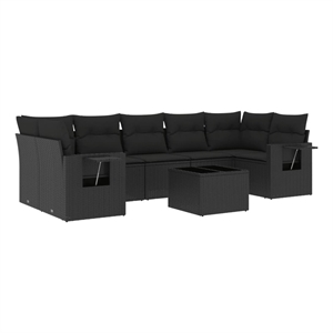 vidaXL Garden Sofa Set in Black