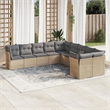 vidaXL 10 Piece Sofa Set in Gray/Beige