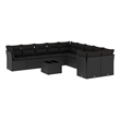vidaXL 11 Piece Steel Sofa Set in Black