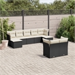 vidaXL 9 Piece Steel Sofa Set in Black