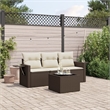 vidaXL 4 Piece Steel Sofa Set in Brown
