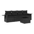 vidaXL Poly Rattan Large Sofa Set in Black