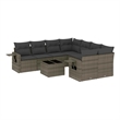 vidaXL 9 Piece Poly Rattan Small Sofa Set in Gray