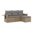 vidaXL 4 Piece Steel Sofa Set in Gray/Beige
