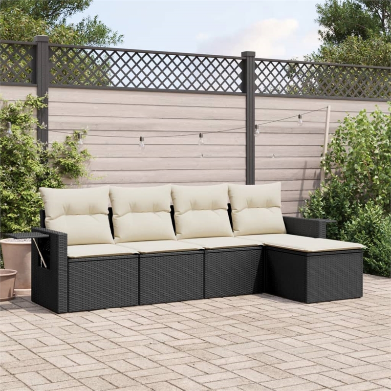 vidaXL 5 Piece Sofa Set in Black