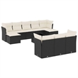 vidaXL 11 Piece Poly Rattan Sofa Set in Black/White/Cream