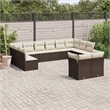 vidaXL 12 Piece Steel Sofa Set in White/Brown/Cream