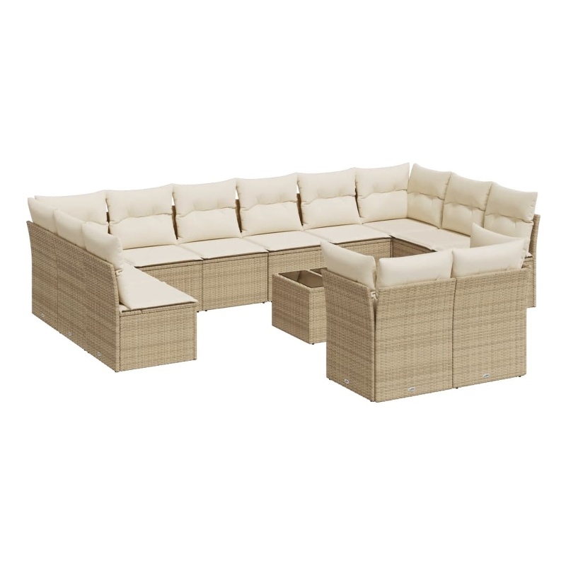 vidaXL 13 Piece Sofa Set in White/Cream/Beige