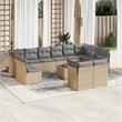 vidaXL 13 Piece Steel Sofa Set in Beige