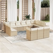 vidaXL 13 Piece Steel Patio Sofa Set in Beige