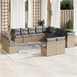 vidaXL 13 Piece Steel Sofa Set in Gray/Beige