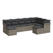 vidaXL 9 Piece Poly Rattan Large Sofa Set in Gray