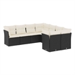 vidaXL 8 Piece Sofa Set in Black/White/Cream
