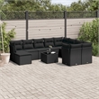 vidaXL 11 Piece Steel Sofa Set in Black