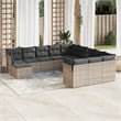 vidaXL 12 Piece Poly Rattan Large Sofa Set in Gray