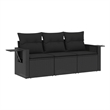 vidaXL 3 Piece Steel Small Sofa Set in Black