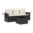 vidaXL 4 Piece Steel Medium Sofa Set in Black
