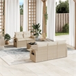 vidaXL 6 Piece Steel Sofa Set in Beige
