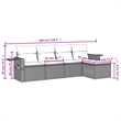 vidaXL 5 Piece Steel Sofa Set in Brown