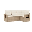 vidaXL 4 Piece Steel Medium Sofa Set in Beige
