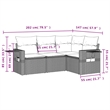 vidaXL 4 Piece Poly Rattan Sofa Set in Gray