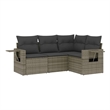vidaXL 4 Piece Poly Rattan Sofa Set in Gray