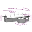 vidaXL 6 Piece Poly Rattan Large Sofa Set in Gray